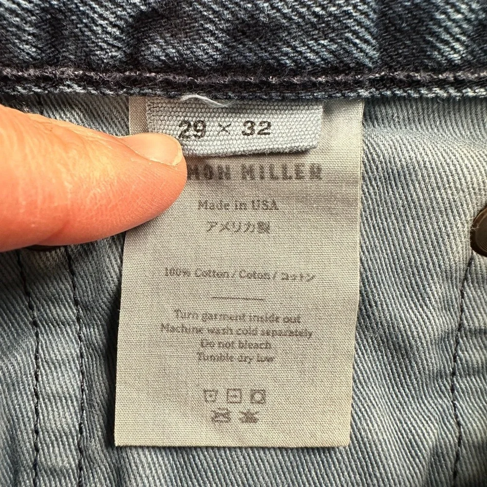 Simon Miller Men's Selvedge Narrow‎ Jeans Dark Wash 29x32 Made In USA Button Fly